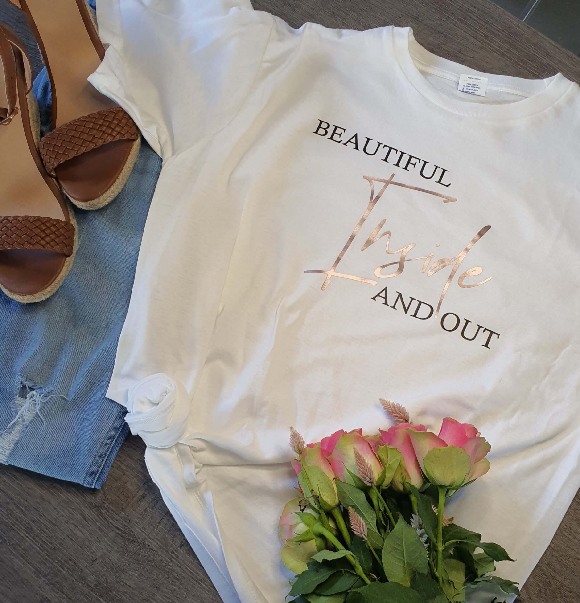 Round Neck T-shirt Beautiful Inside and Out Round Neck T-shirt Beautiful Inside and Out
